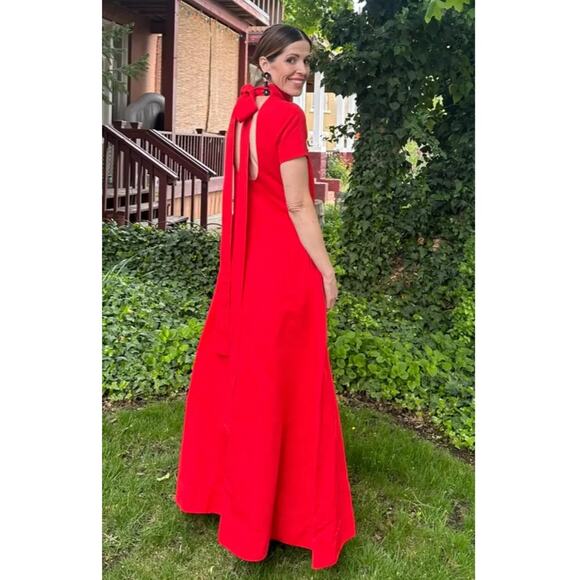 STAUD Ilana Back Bow Maxi Dress Size XS - Picture 3 of 13